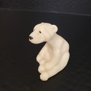 Polar Bear Stone Figure Ornament Quarry Critters Porter 2nd Nature Design c.2000